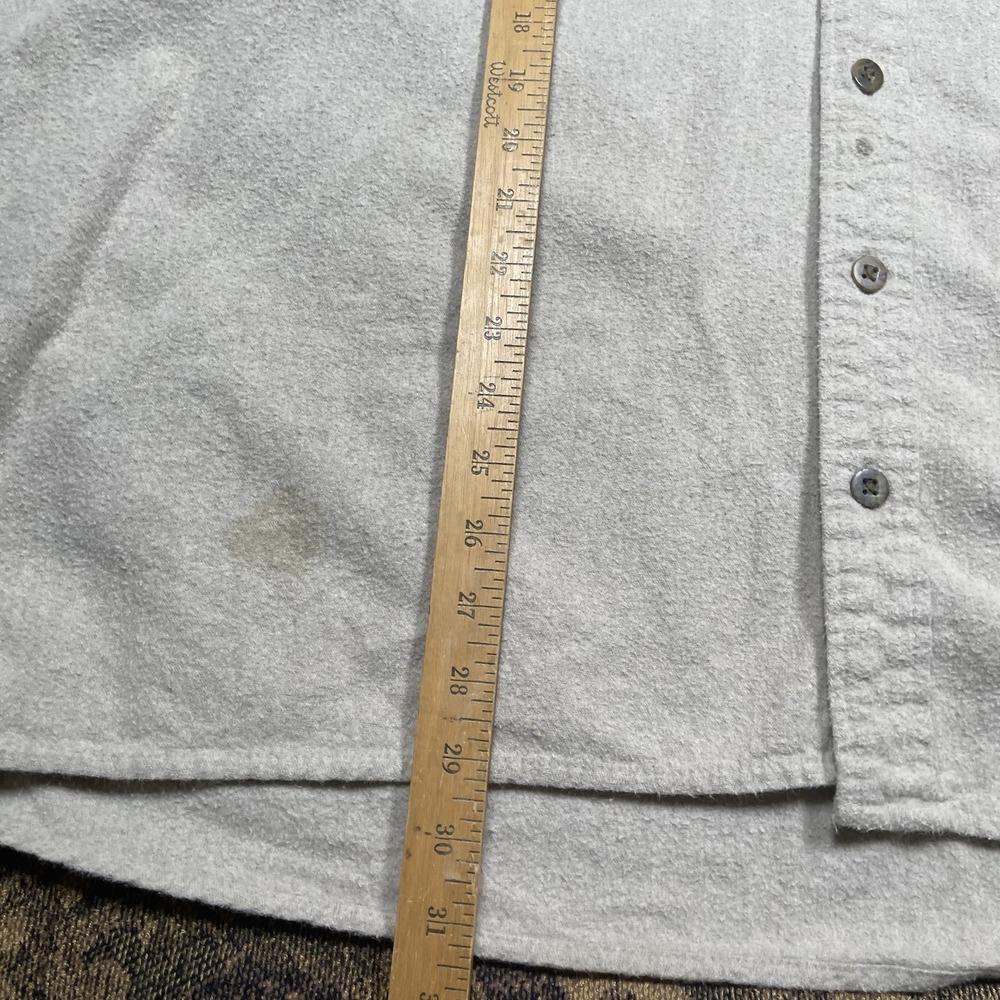 Vtg St Johns Bay Shirt Mens Size 2XL Creme Brown Chamois Flannel Soft Stained - Picture 6 of 8